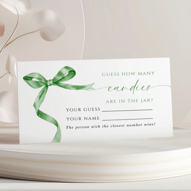 Green Bow How Many Candies Shower Game card (Creator Uploaded)