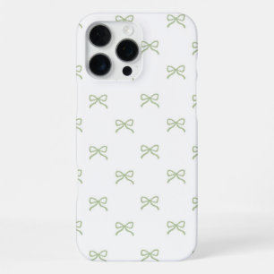 Green Bow Pattern Coquette Girly Spring Summer iPhone 16 Pro Max Case