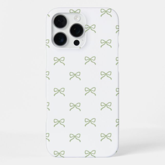 Green Bow Pattern Coquette Girly Spring Summer  iPhone Case (Back)