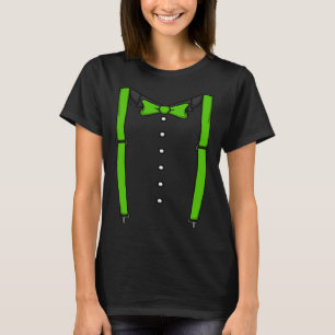 Green Bow Tie Suspenders Cummerbund Tuxedo Bow Tie T-Shirt