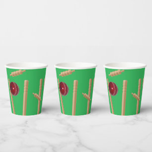 Green Bowled At Cricket, Paper Cups