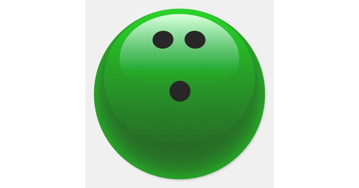 Green Bowling Ball Classic Round Sticker | Zazzle