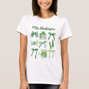 Green Bows Elementary Teacher St Patrick's Day  T-Shirt