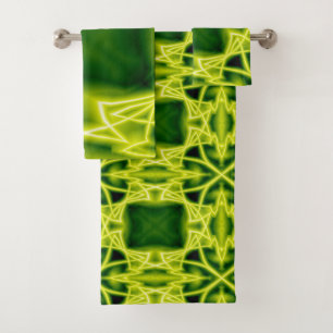 Green Boxes Bath Towel Set