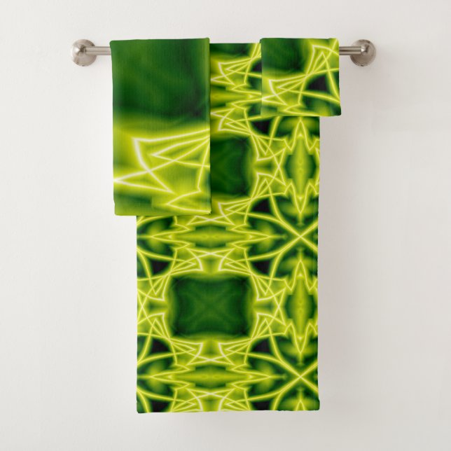 Green Boxes Bath Towel Set (Insitu)