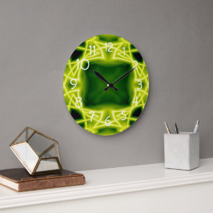 Green Boxes Large Clock
