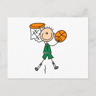 Green Boy Basketball Player t-shirts and Gifts Postcard