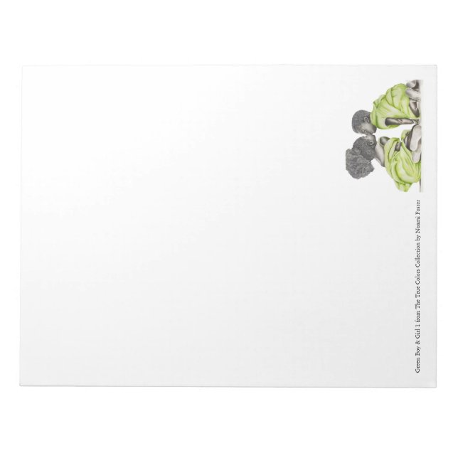 Green Boy & Girl 1 Letter Notepad (Front)