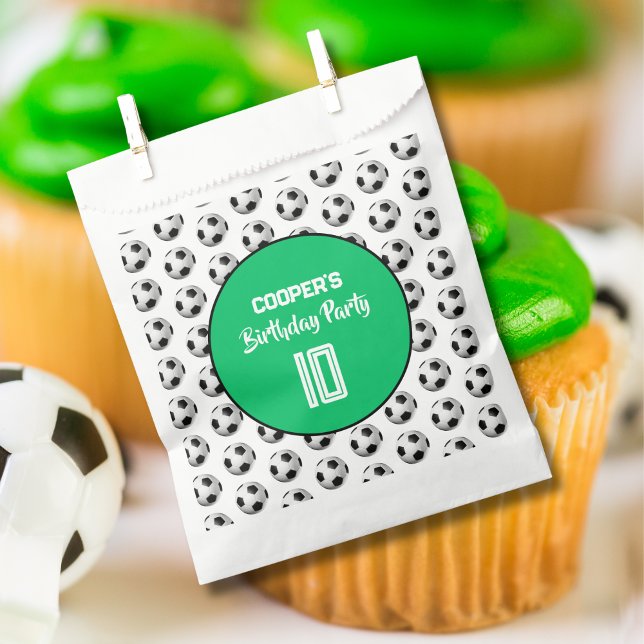Green Boy Soccer Birthday Party Favour Bags (Creator Uploaded)