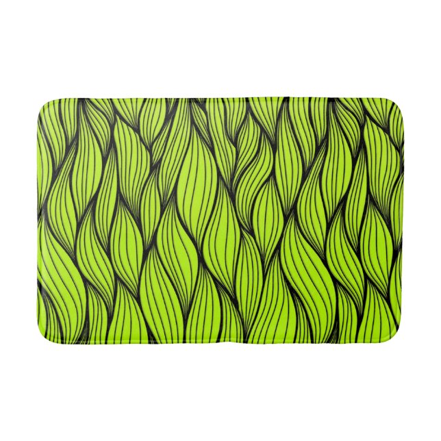 Green Braids Pattern Bath Mat (Front)