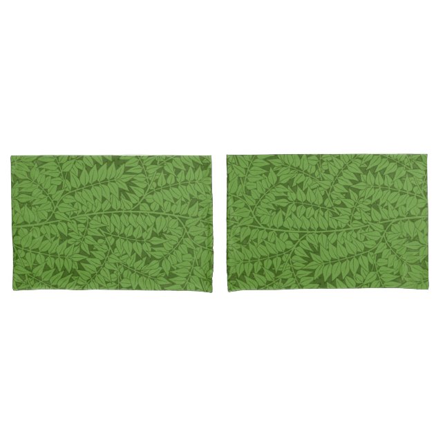 Green Branch Pattern (Jungle Art) (William Morris) Pillowcase (Front-Set)