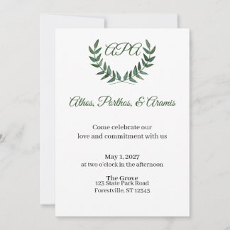 Green Branches Invitation
