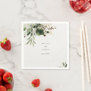 Green Branches Wedding Napkin