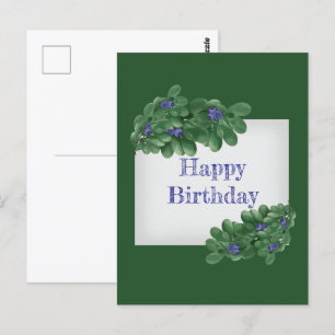 Green Branches with Blueberries Postcard