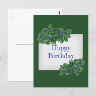 Green Branches with Blueberries Postcard
