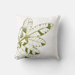 Green Brazilian holly leaves Cushion Throw Pillow