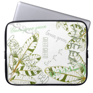Green Brazilian Holly Plant Leaf Laptop Sleeve