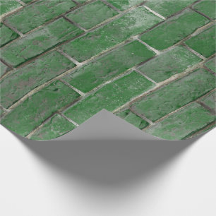 Green Brick Wall Pattern Wrapping Paper