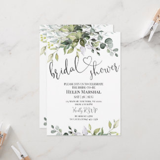 Green Bridal Shower Invitation