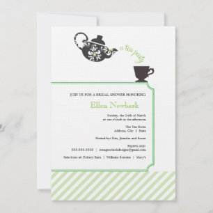 Green Bridal Shower Invitation - Tea