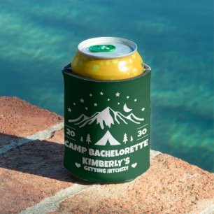 Green Bride Camp Bachelorette Can Cooler