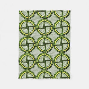 Green Brigid's Cross on Green Fleece Blanket