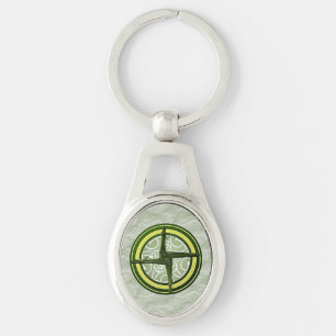 Green Brigid's Cross on Green Key Ring