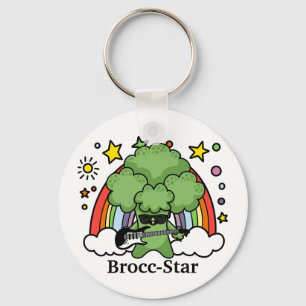 Green Broccoli Brocc, Rock Star Key Ring