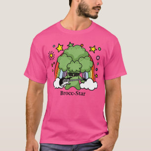 Green Broccoli Brocc, Rock Star T-Shirt