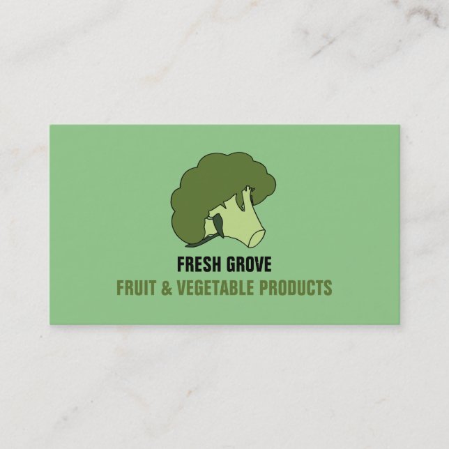 Green Broccoli, Greengrocers Business Card (Front)