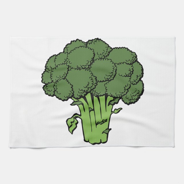 Green Broccoli Tea Towel (Horizontal)