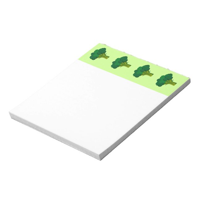 Green Broccoli Vegetable Healthy Eating Veggie Notepad (Rotated)