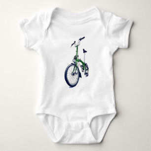 Green Brompton bicycle Baby Bodysuit