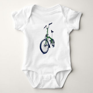 Green Brompton bicycle Baby Bodysuit