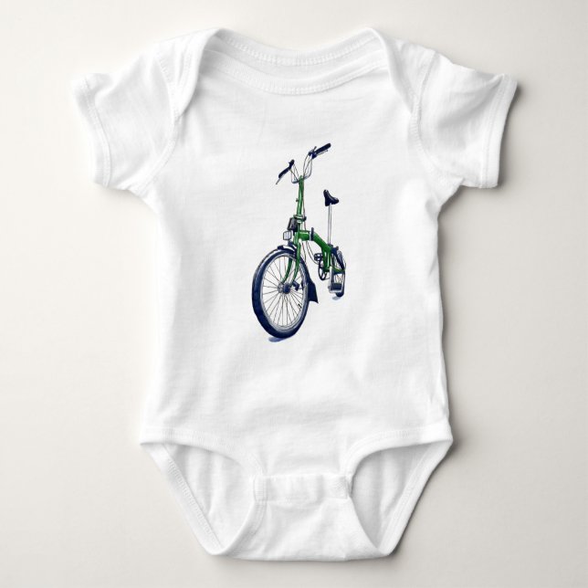 Green Brompton bicycle Baby Bodysuit (Front)