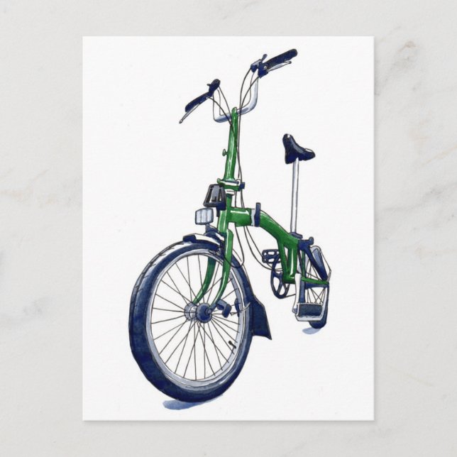 Green Brompton bicycle Postcard (Front)