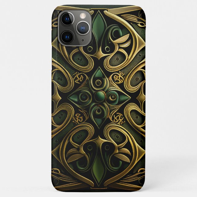 Green Bronze Ornamental Plaid Decoration Pattern Case-Mate iPhone Case (Back)