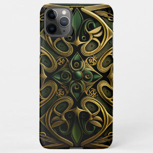 Green Bronze Ornamental Plaid Decoration Pattern iPhone 11Pro Max Case