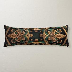 Green Bronze Ornamental Plaid Pattern Decoration Body Cushion