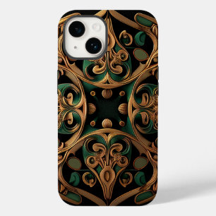 Green Bronze Ornamental Plaid Pattern Decoration Case-Mate iPhone 14 Case