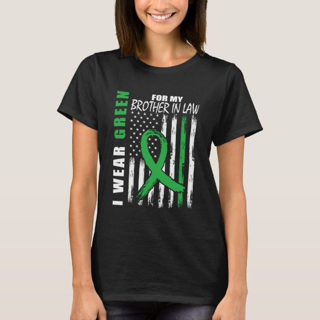 Green Brother In Law Kidney Disease Awareness USA  T-Shirt (Front)