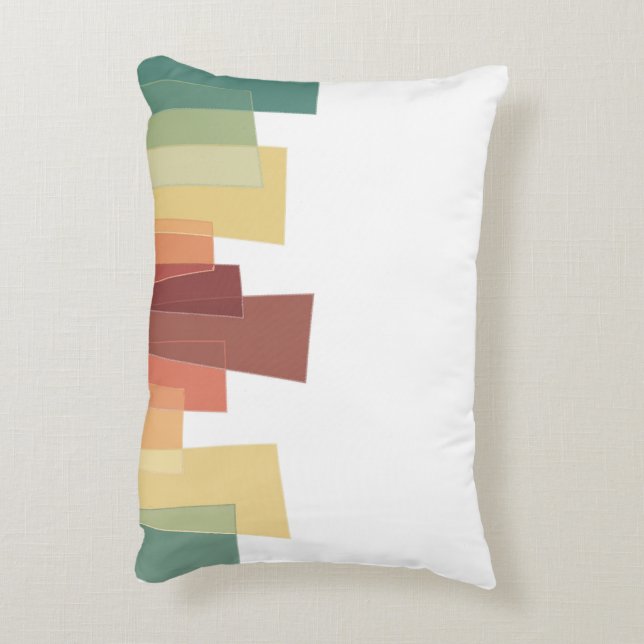 Green brown abstract pillow (Back(Vertical))