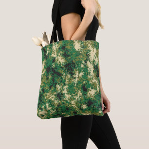 Green Brown and Beige Design Tote Bag