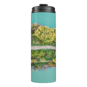 Green, brown, and yellow decor thermal tumbler