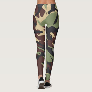 Green Brown Camou Leggings