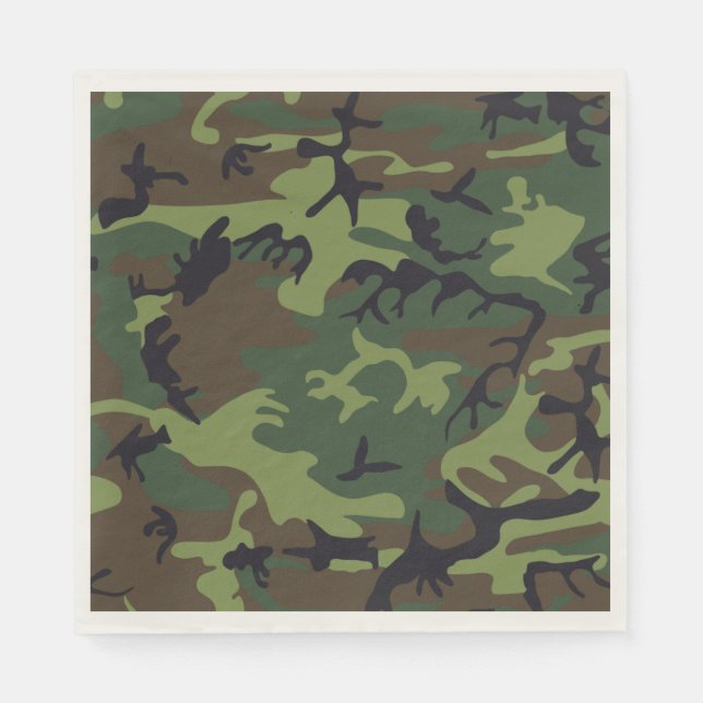 Green Brown Camouflage. Camo your Napkin (Front)