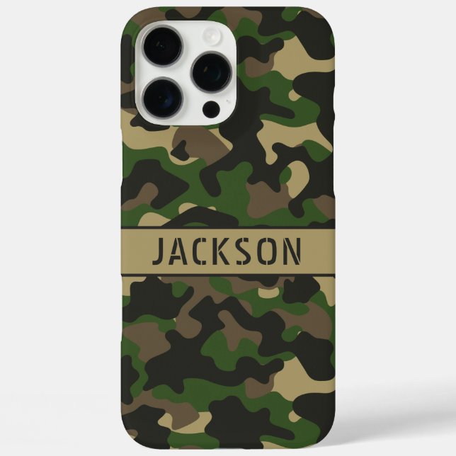 Green Brown Camouflage Personalised Case-Mate iPhone Case (Back)