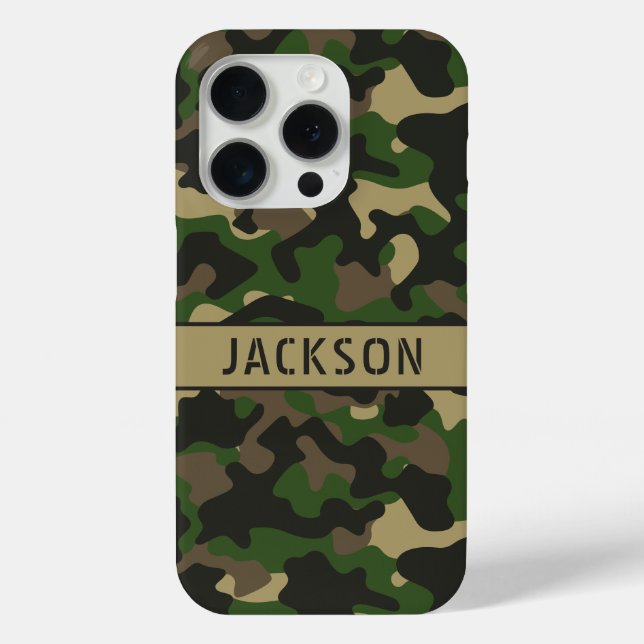 Green Brown Camouflage Personalised Case-Mate iPhone Case (Back)