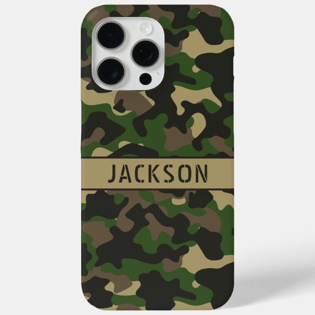 Green Brown Camouflage Personalized Case-Mate iPhone Case (Back)
