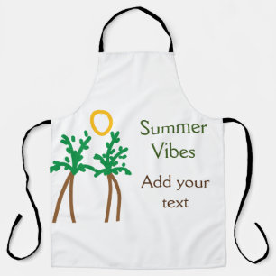 Green brown coconut tree summer vibes add your tex apron